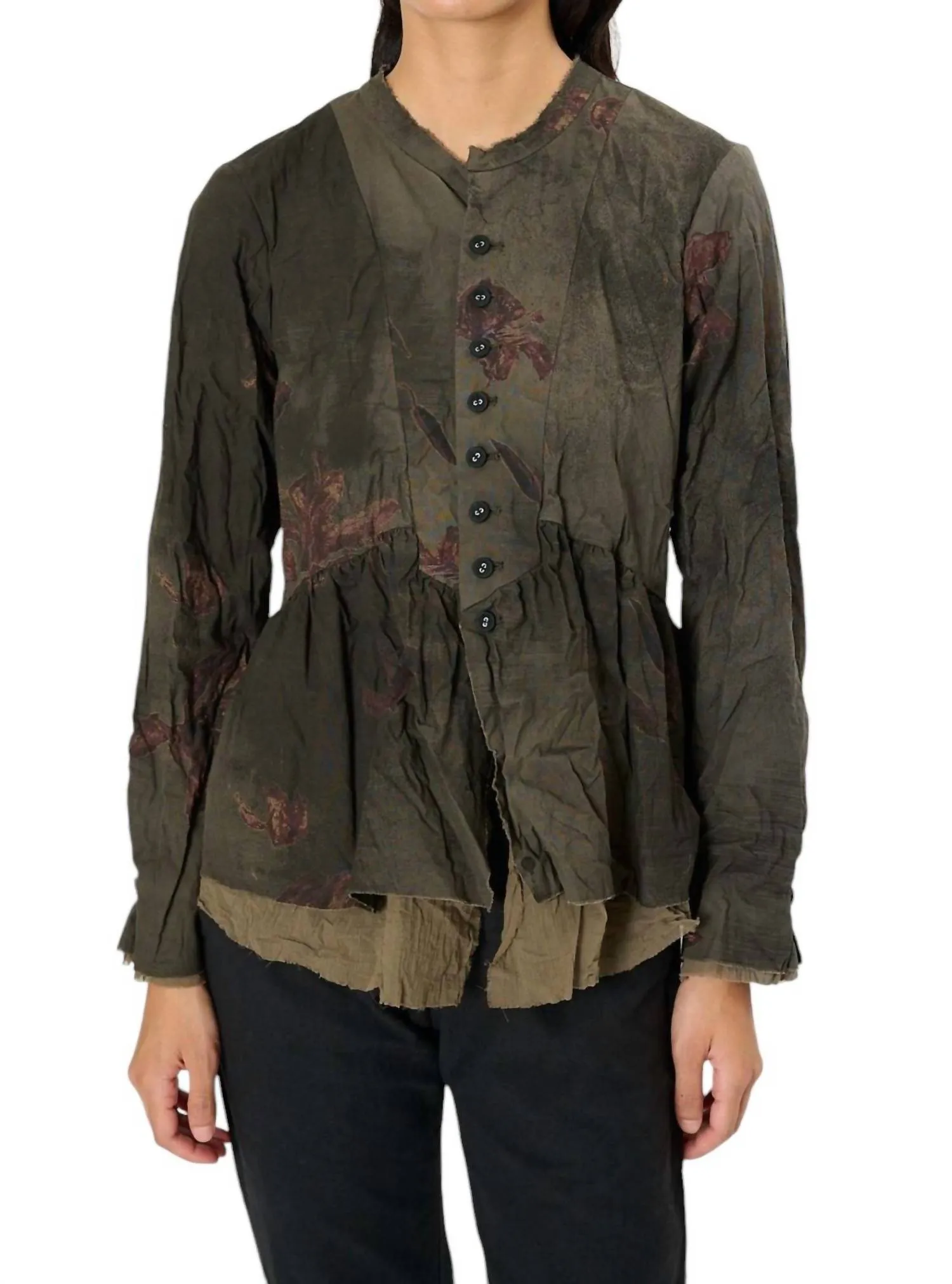 Utakata Print Jacket In Khaki
