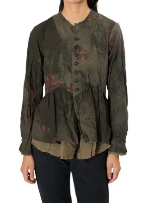 Utakata Print Jacket In Khaki