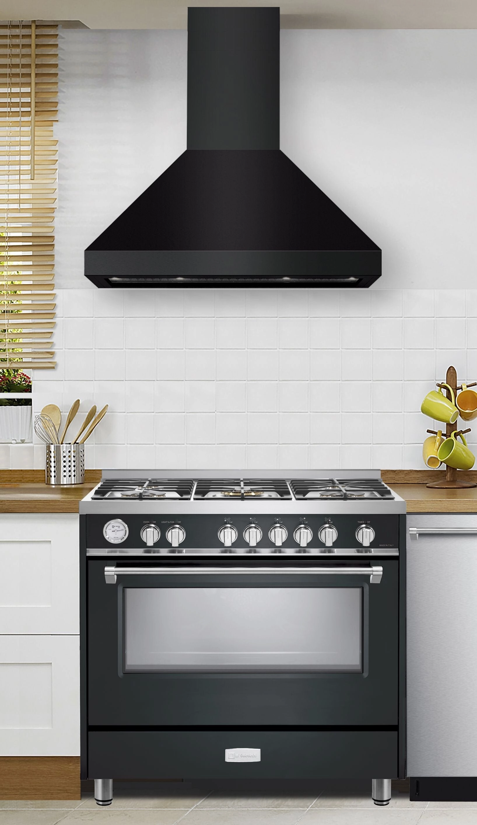 Verona VECHW36GE 36" Designer Chimney Wall Hood- 600 Cfm - 4 Speeds