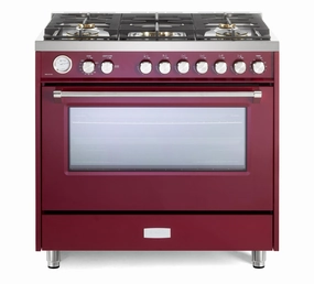 Verona VUFSGG365BU Verona Ultima 36" Gas Range - Burgundy Freestanding Ranges freestanding dual fuel range 30 inch