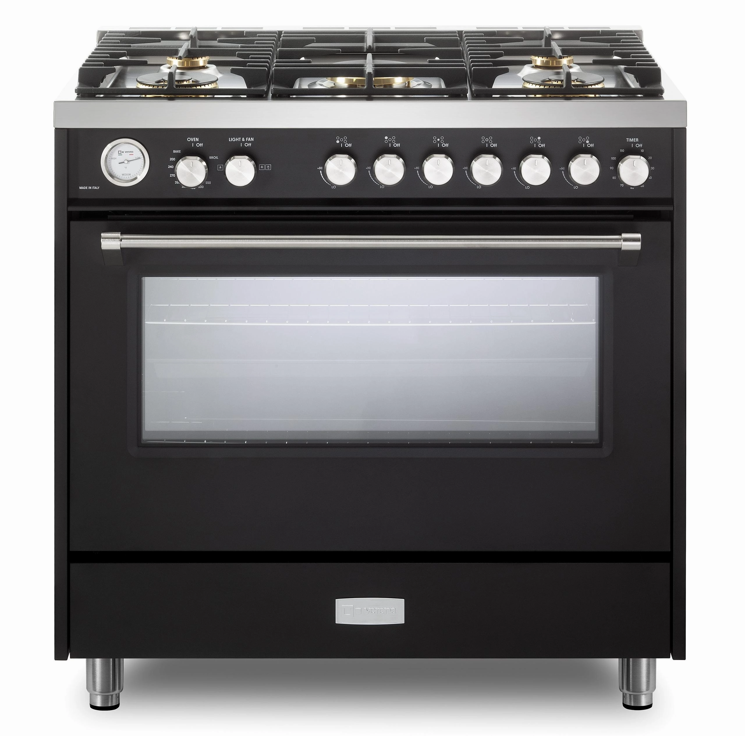 Verona VUFSGG365E Verona Ultima 36" Gas Range - Matte Black Freestanding Ranges freestanding dual fuel range 30 inch
