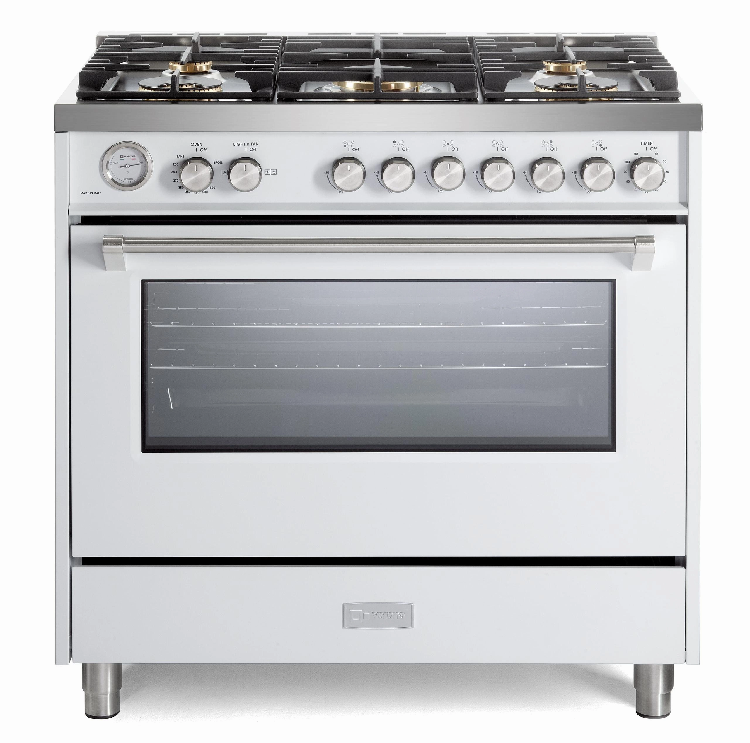 Verona VUFSGG365W Verona Ultima 36" Gas Range - White Freestanding Ranges freestanding dual fuel range 30 inch
