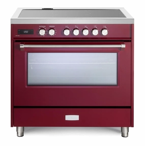 Verona VUFSIE365BU Verona Ultima 36" Induction Range - Burgundy Freestanding Ranges freestanding dual fuel range 30 inch