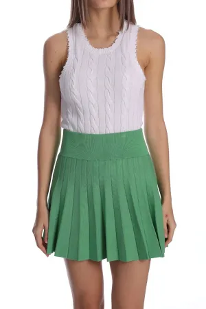 Viscose Pleated Tennis Skort In Golf Green
