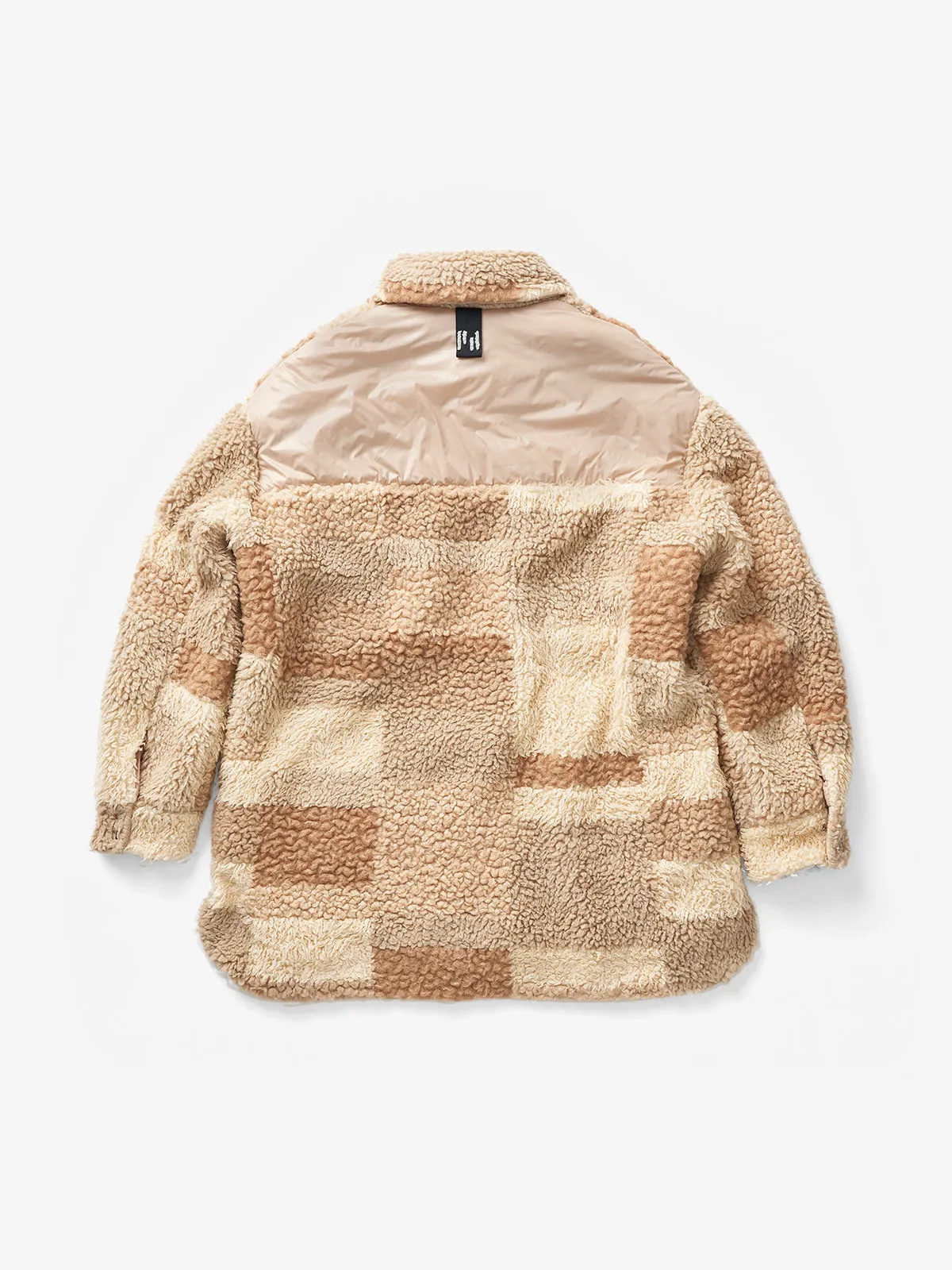 W Lined Wool Sherpa Shirt Jacket- Natural Mix
