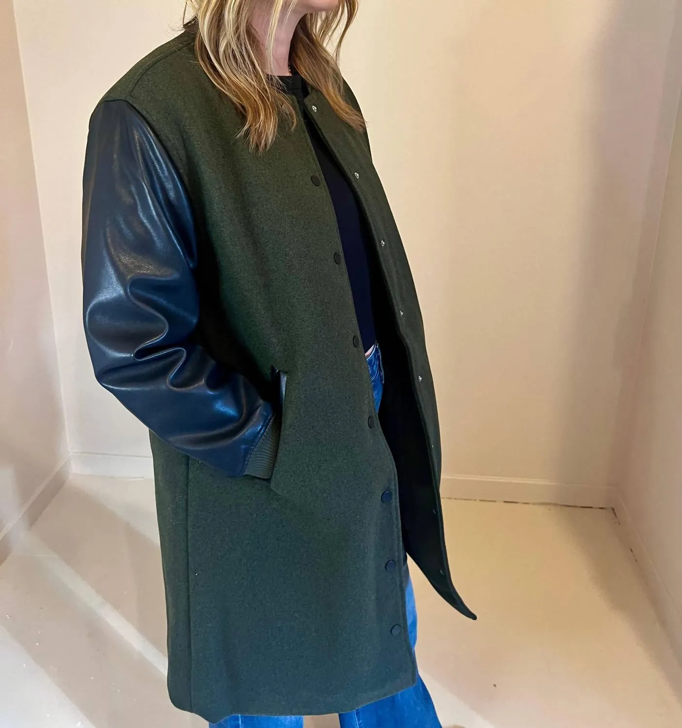 Walcott Coat In Green/black