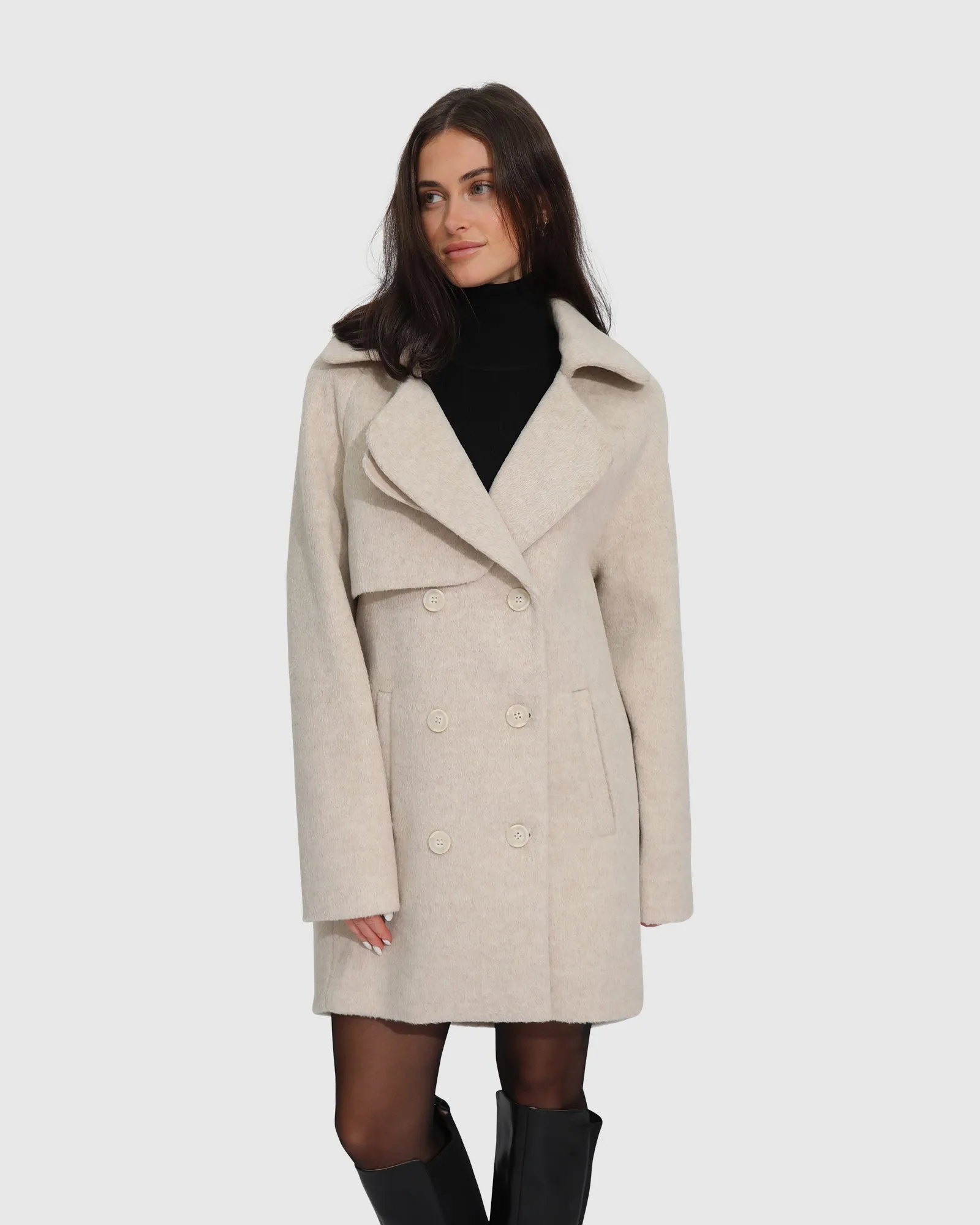 Wanna Be Loved Wool Blend Peacoat