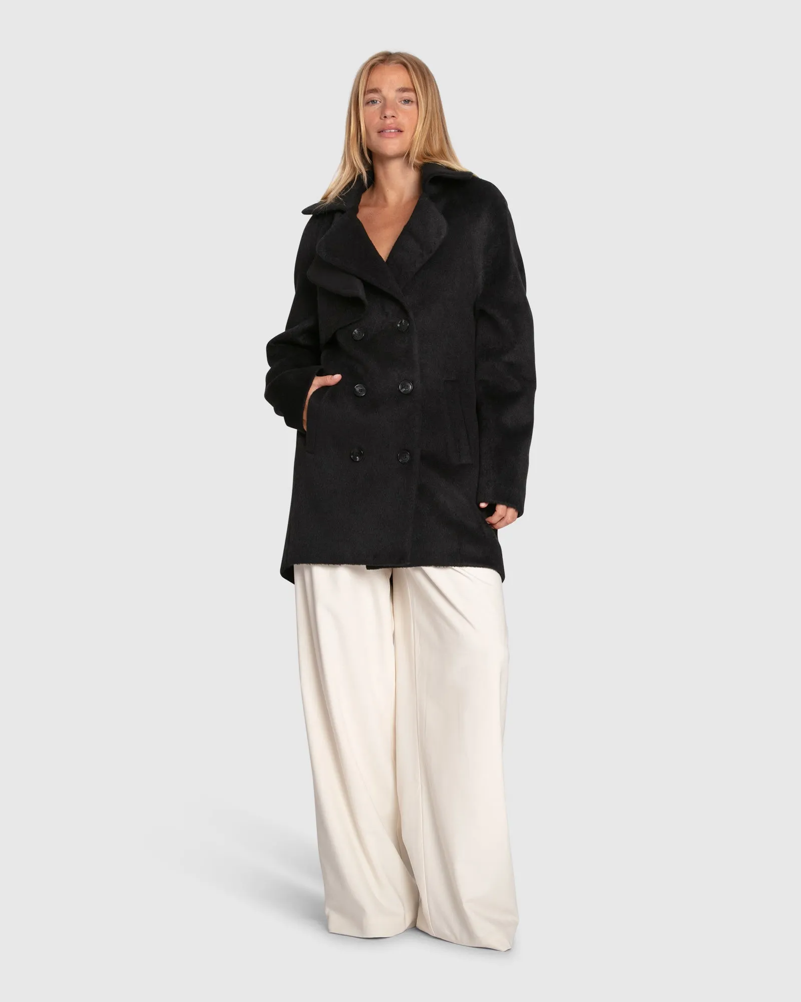 Wanna Be Loved Wool Blend Peacoat