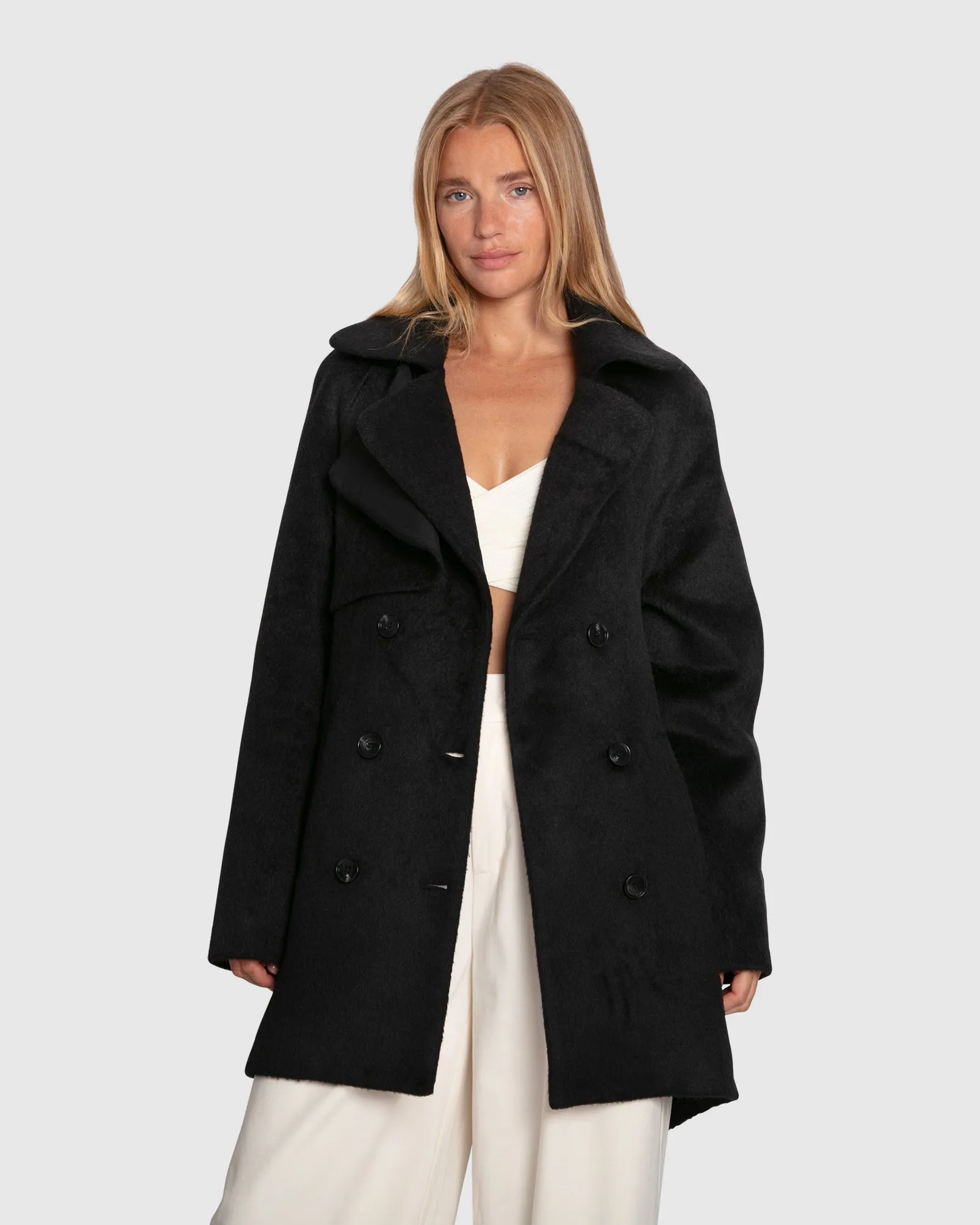 Wanna Be Loved Wool Blend Peacoat