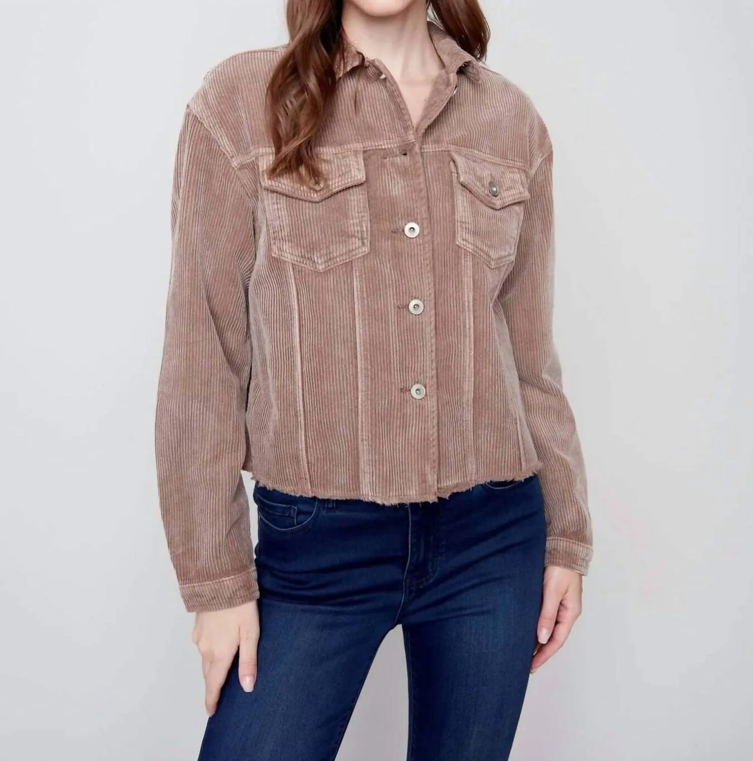 Washed-Out Corduroy Jacket In Truffle