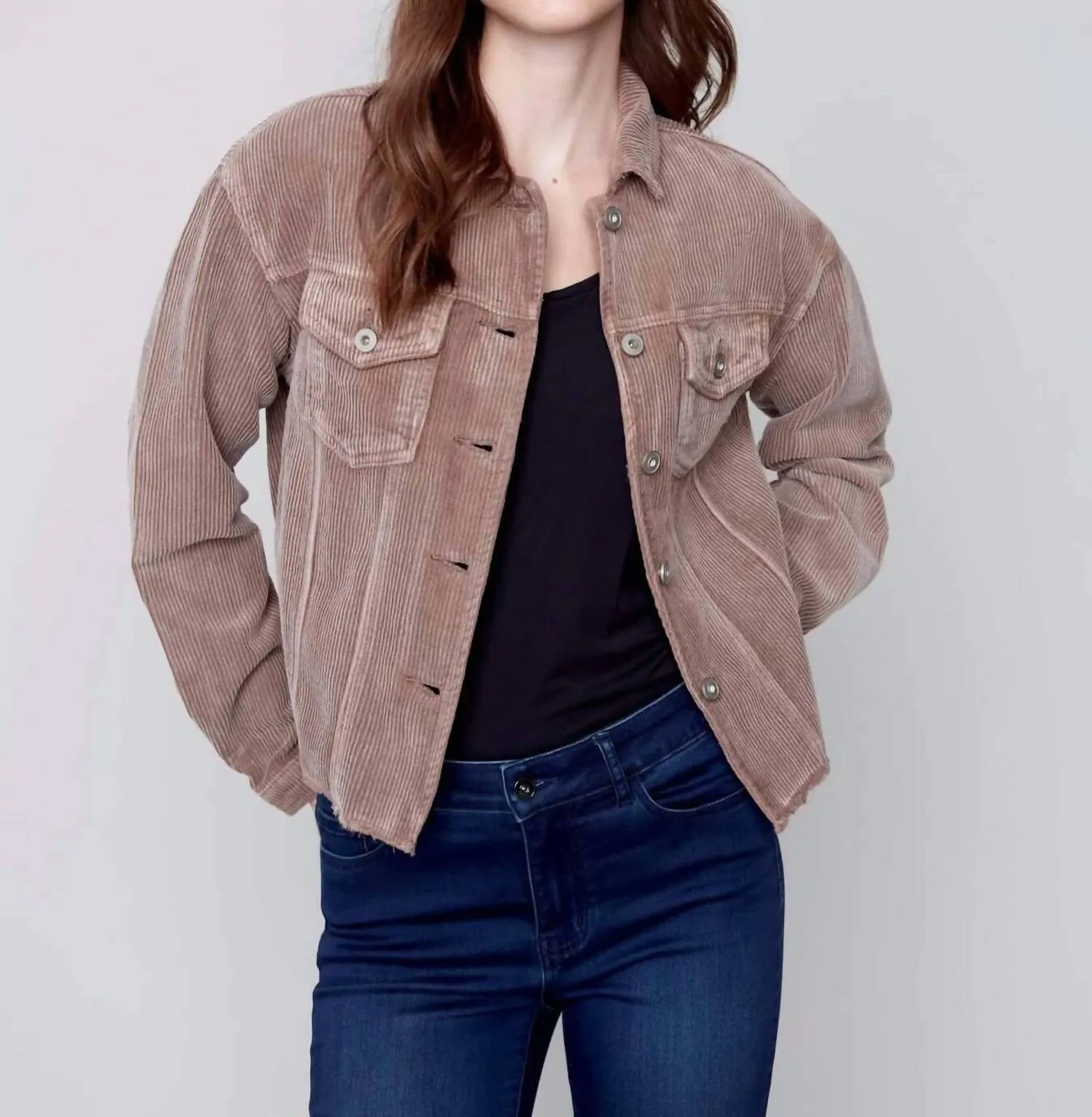 Washed-Out Corduroy Jacket In Truffle