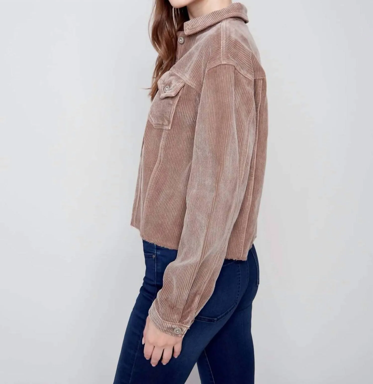 Washed-Out Corduroy Jacket In Truffle