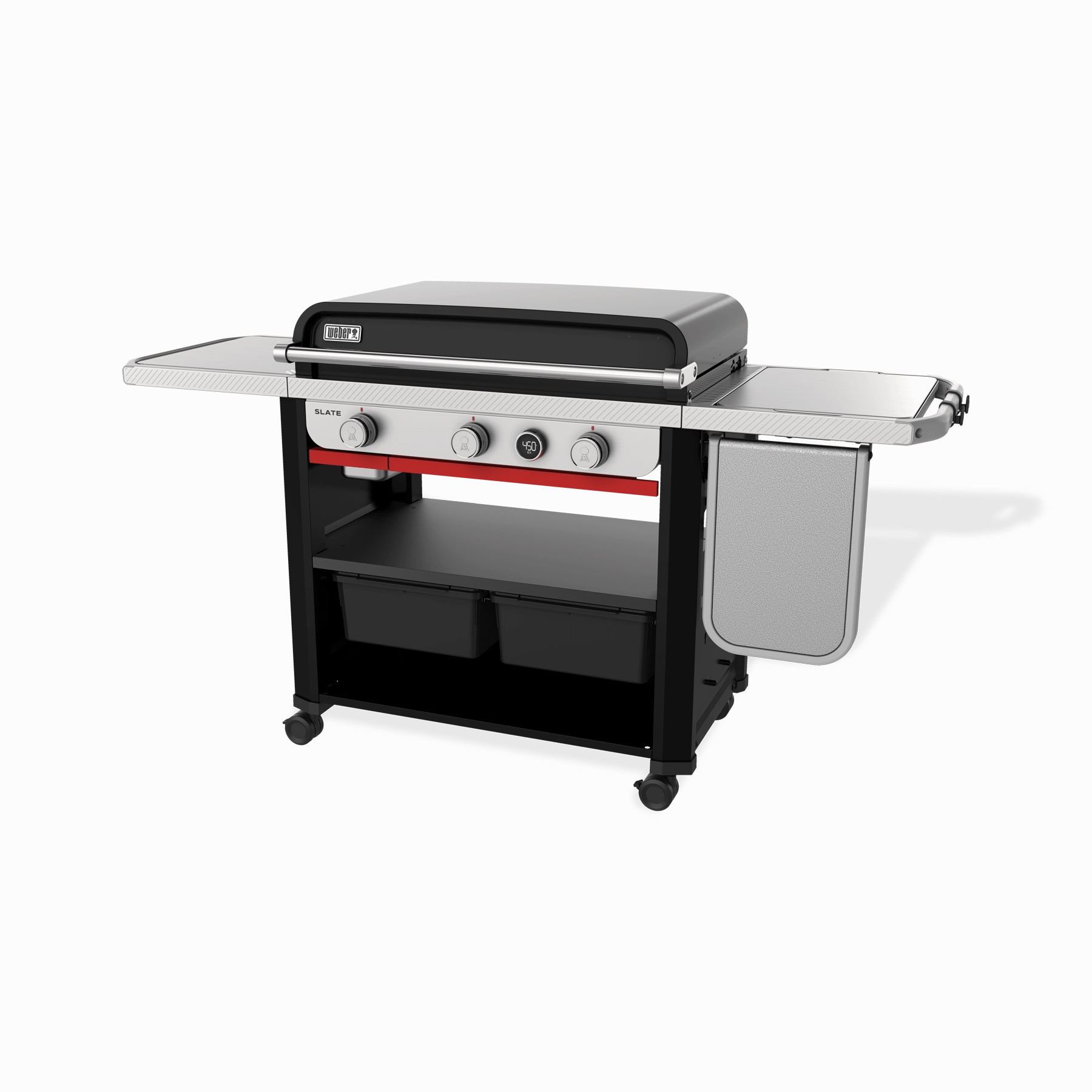 Weber 1500013 Slate&#8482; 30" Rust-Resistant Griddle With Extendable Side Table - Black
