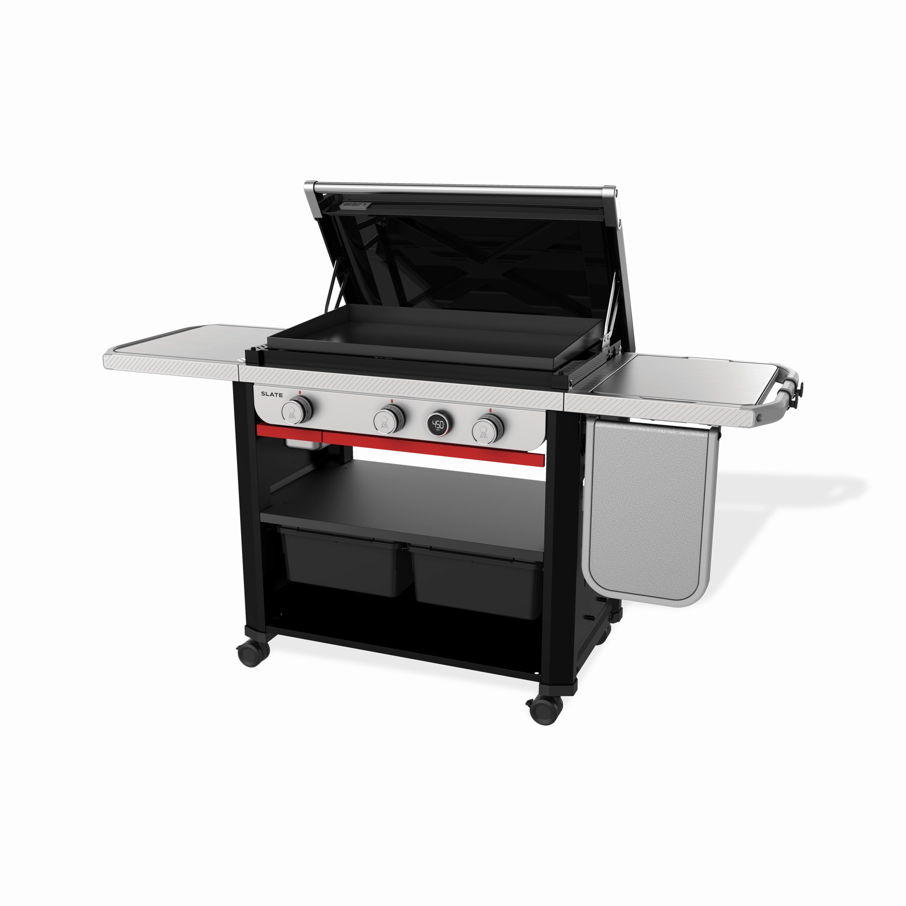 Weber 1500013 Slate&#8482; 30" Rust-Resistant Griddle With Extendable Side Table - Black