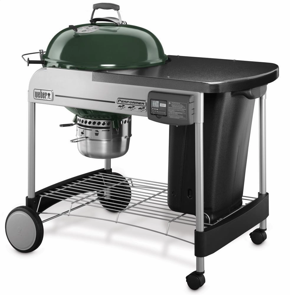 Weber 15507001 Performer Deluxe Charcoal Grill - 22 Inch Green Charcoal Barbeque Grills,charcoal bbq smoker