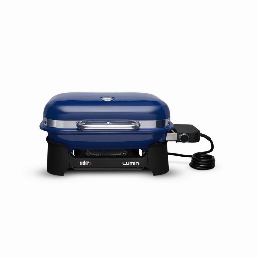 Weber 91300901 Lumin Compact Electric Grill - Deep Ocean Blue Electric Barbeque Grills,electric outdoor grill