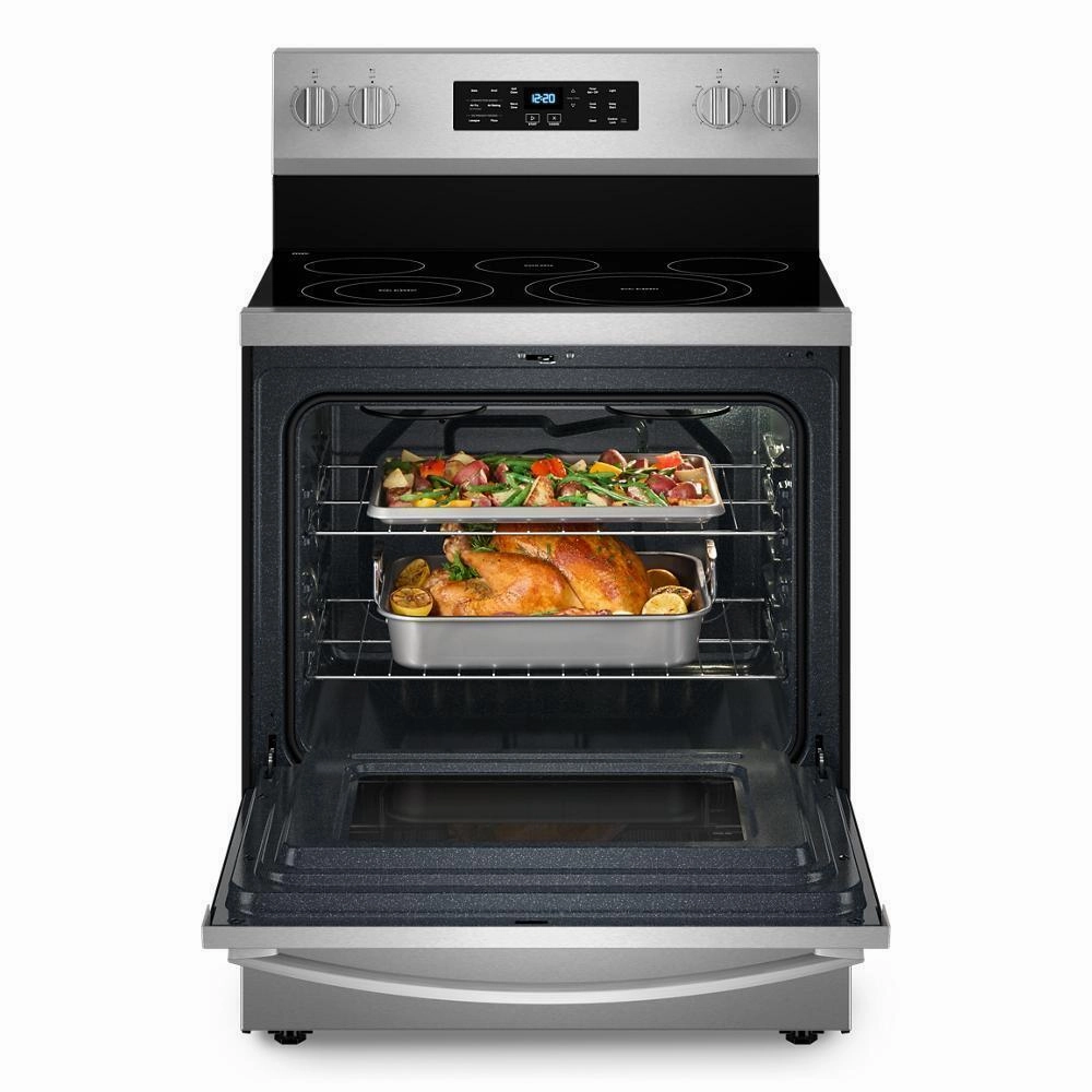 Whirlpool WFES5030RZ 30-Inch Energy Star Electric Range With Air Cooking Technology, No Preheat Air Fry And Air Baking And Self Clean