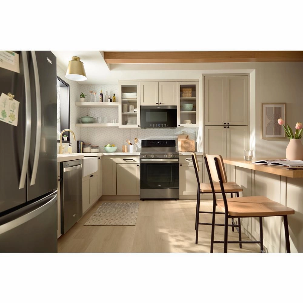 Whirlpool WFES7530RV 30-Inch Smart Electric Smart Range With Air Cooking Technology, No Preheat Air Fry, High Speed Preheat Oven, Wipeclean&#8482; Coating, And Steam/Self Clean