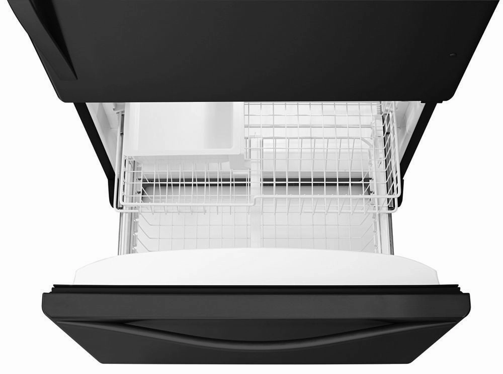 Whirlpool WRB322DMBB 33-Inches Wide Bottom-Freezer Refrigerator With Spillguard Glass Shelves - 22 Cu. Ft