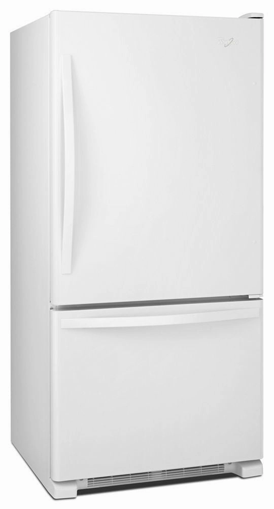 Whirlpool WRB322DMBW 33-Inches Wide Bottom-Freezer Refrigerator With Spillguard Glass Shelves - 22 Cu. Ft