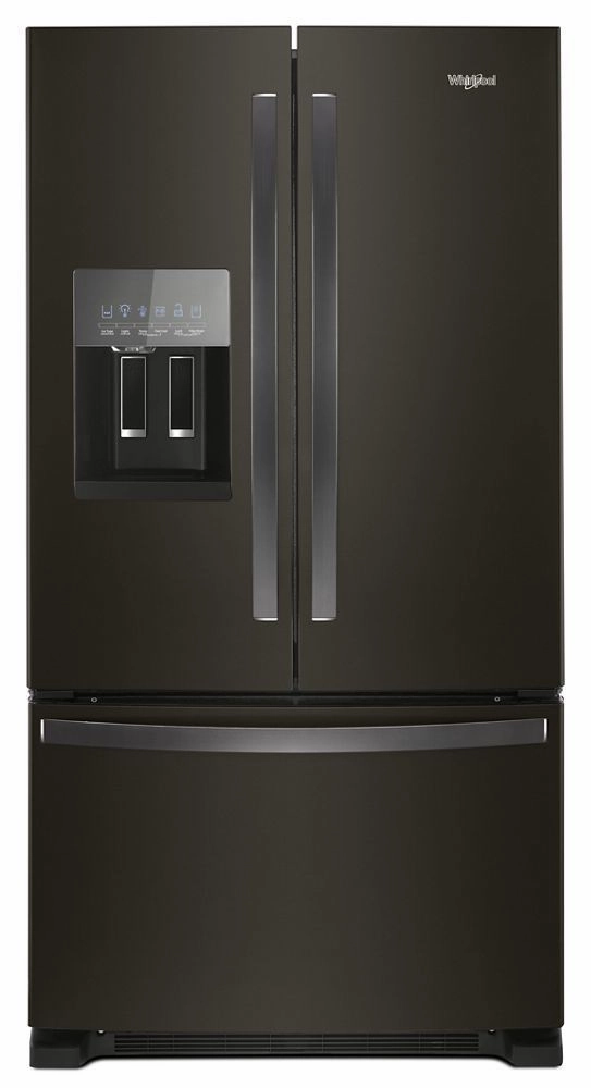 Whirlpool WRF555SDHV 36-Inch Wide French Door Refrigerator In Fingerprint-Resistant Black Stainless Steel - 25 Cu. Ft. Freestanding Refrigerators freestanding fridge freezer combo