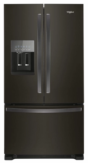 Whirlpool WRF555SDHV 36-Inch Wide French Door Refrigerator In Fingerprint-Resistant Black Stainless Steel - 25 Cu. Ft. Freestanding Refrigerators freestanding fridge freezer combo