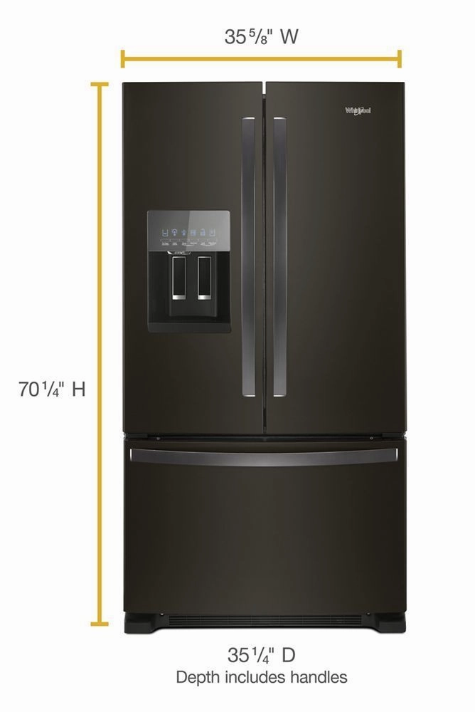 Whirlpool WRF555SDHV 36-Inch Wide French Door Refrigerator In Fingerprint-Resistant Black Stainless Steel - 25 Cu. Ft.