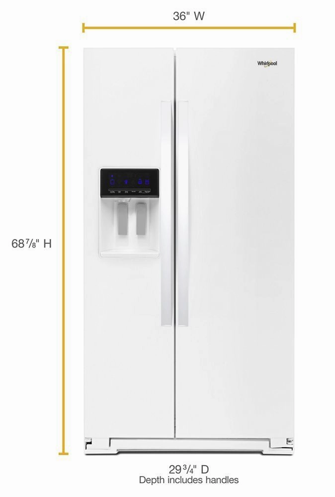 Whirlpool WRS571CIHW 36-Inch Wide Counter Depth Side-By-Side Refrigerator - 21 Cu. Ft.