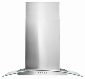 Whirlpool WVW51UC0FS 30" Concave Glass Wall Mount Range Hood Ventilation Range Hoods high suction kitchen exhaust hood