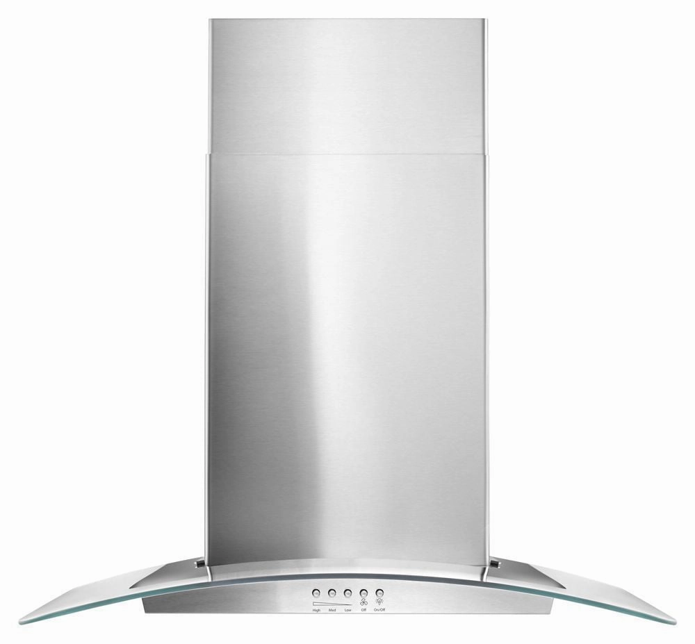 Whirlpool WVW51UC0FS 30" Concave Glass Wall Mount Range Hood Ventilation Range Hoods high suction kitchen exhaust hood