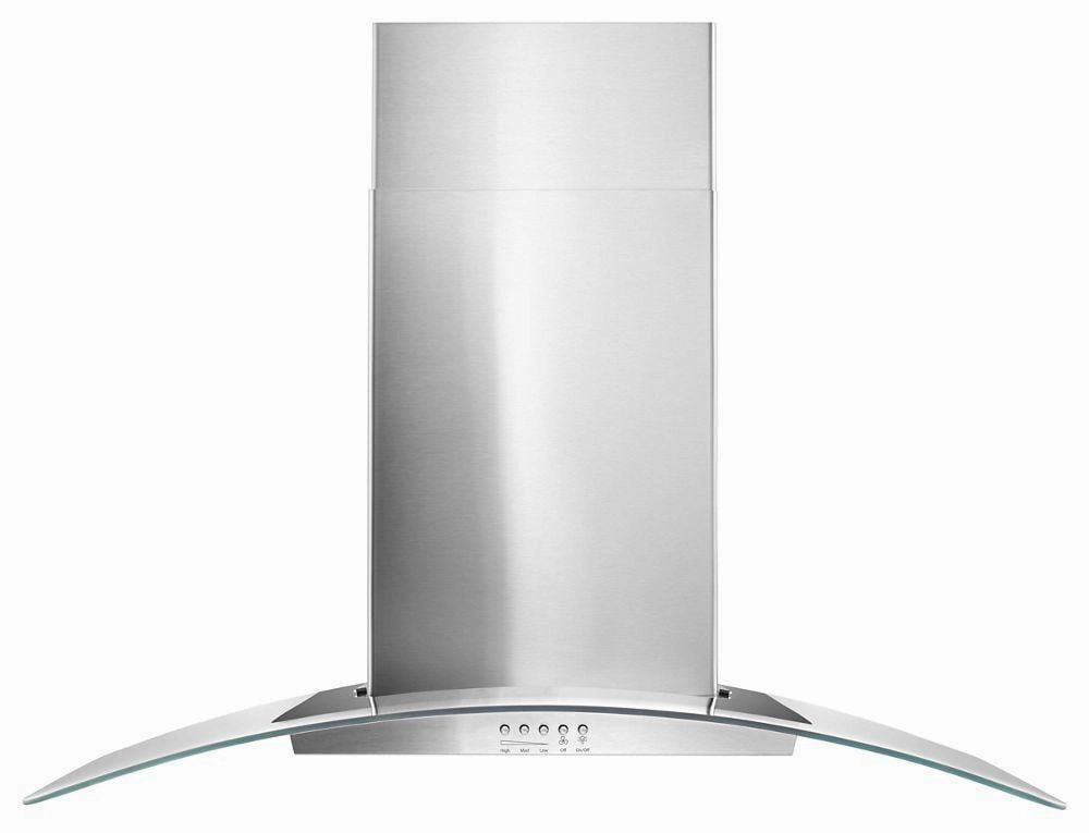 Whirlpool WVW51UC6FS 36" Concave Glass Wall Mount Range Hood Ventilation Range Hoods high suction kitchen exhaust hood