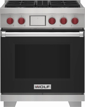 Wolf DF30450BKP 30" Dual Fuel Range - 4 Burners Freestanding Ranges freestanding dual fuel range 30 inch