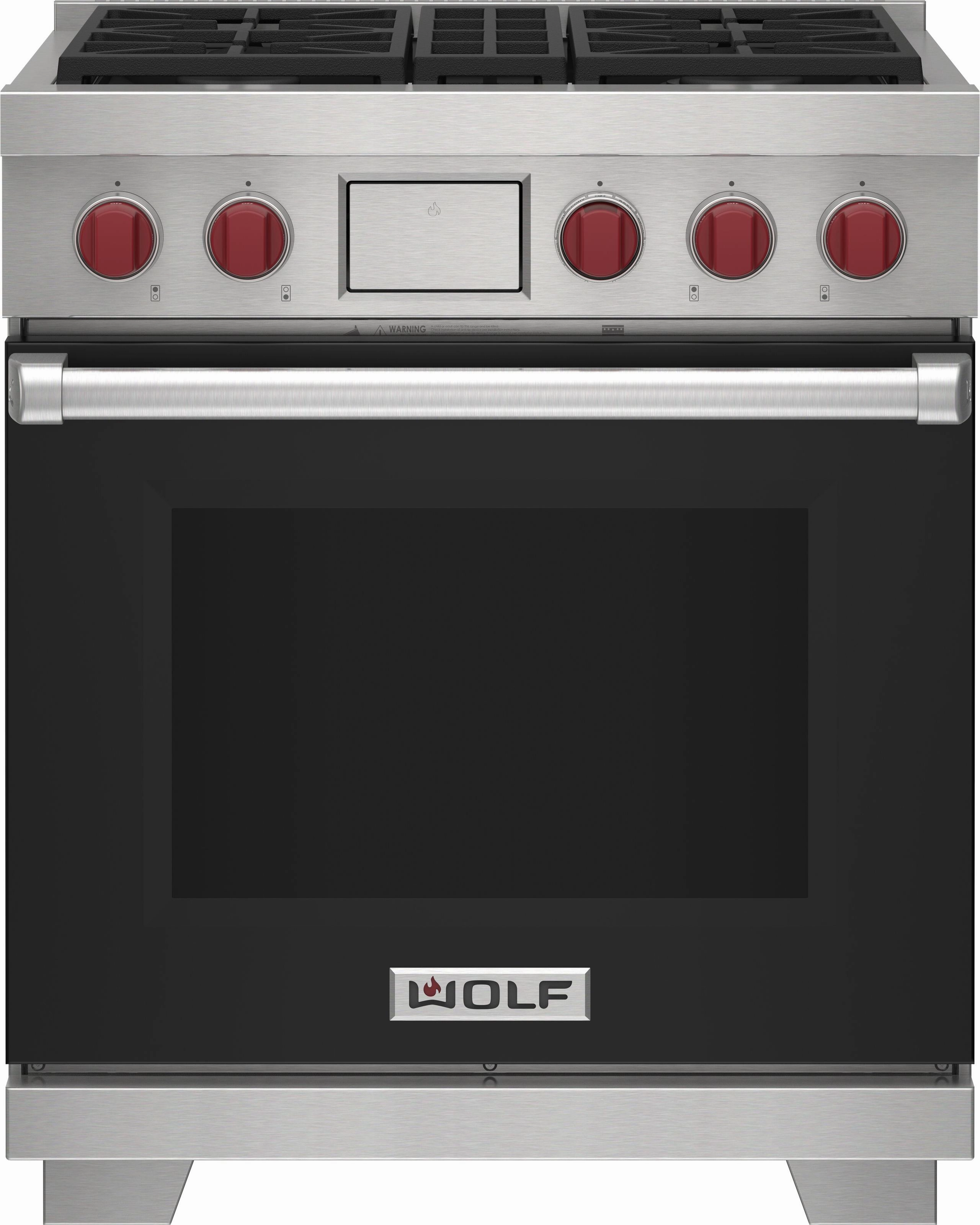 Wolf DF30450BKP 30" Dual Fuel Range - 4 Burners Freestanding Ranges freestanding dual fuel range 30 inch