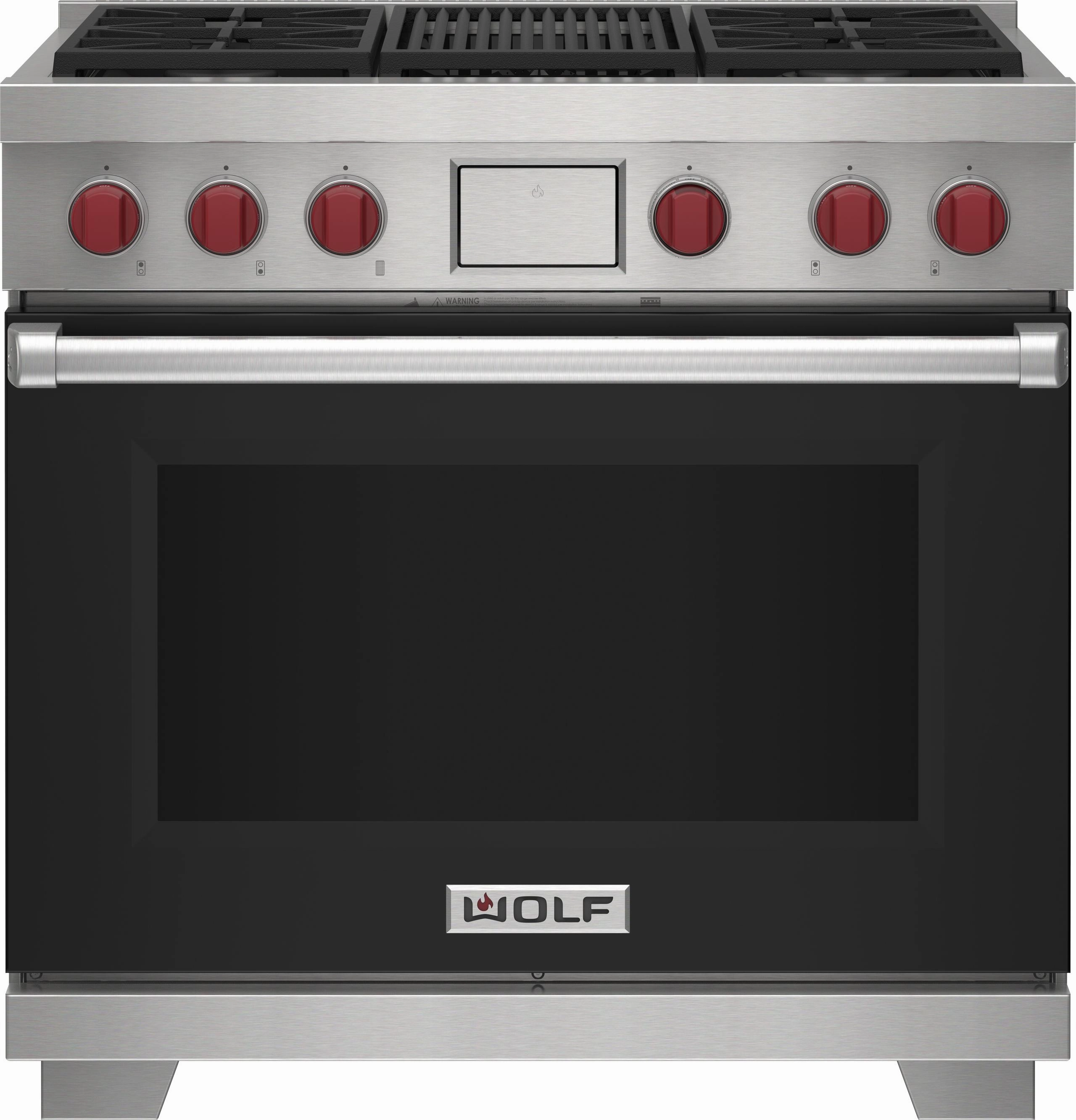 Wolf DF36450CBKPLP 36" Dual Fuel Range - 4 Burners And Infrared Charbroiler Freestanding Ranges freestanding dual fuel range 30 inch