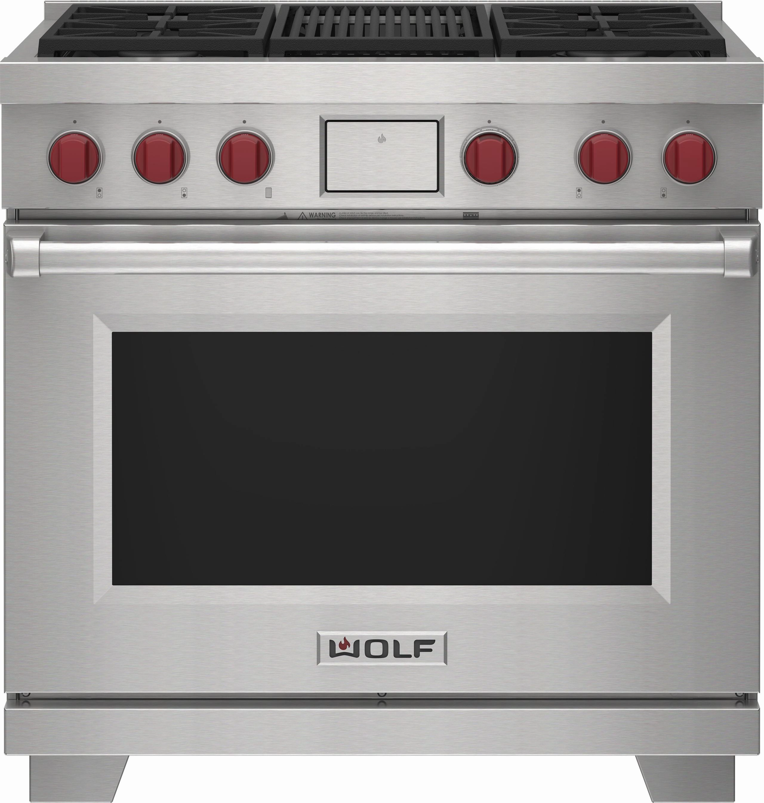 Wolf DF36450CWHP 36" Dual Fuel Range - 4 Burners And Infrared Charbroiler