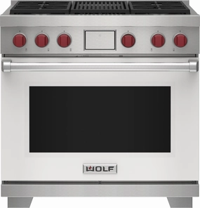 Wolf DF36450CWHP 36" Dual Fuel Range - 4 Burners And Infrared Charbroiler Freestanding Ranges freestanding dual fuel range 30 inch