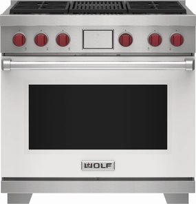 Wolf DF36450CWHPLP 36" Dual Fuel Range - 4 Burners And Infrared Charbroiler Freestanding Ranges freestanding dual fuel range 30 inch