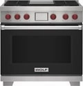 Wolf DF36450GBKPLP 36" Dual Fuel Range - 4 Burners And Infrared Griddle Freestanding Ranges freestanding dual fuel range 30 inch