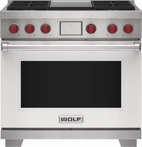 Wolf DF36450GWHP 36" Dual Fuel Range - 4 Burners And Infrared Griddle Freestanding Ranges freestanding dual fuel range 30 inch
