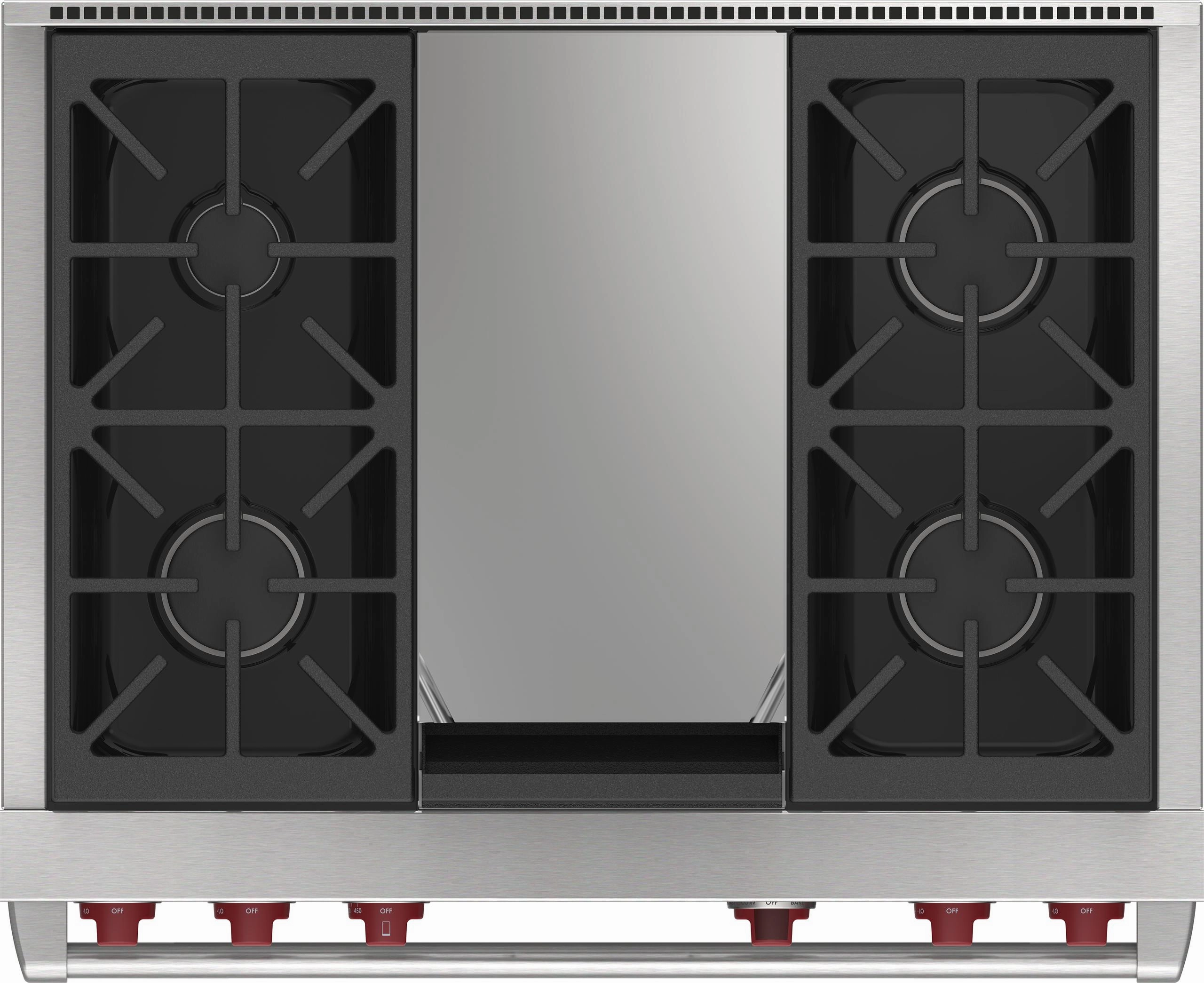 Wolf DF36450GWHP 36" Dual Fuel Range - 4 Burners And Infrared Griddle