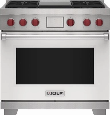 Wolf DF36450GWHP 36" Dual Fuel Range - 4 Burners And Infrared Griddle Freestanding Ranges freestanding dual fuel range 30 inch