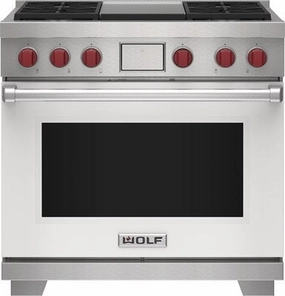 Wolf DF36450GWHPLP 36" Dual Fuel Range - 4 Burners And Infrared Griddle Freestanding Ranges freestanding dual fuel range 30 inch