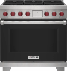Wolf DF36650BKP 36" Dual Fuel Range - 6 Burners Freestanding Ranges freestanding dual fuel range 30 inch