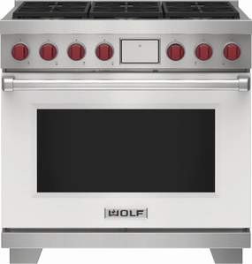 Wolf DF36650WHP 36" Dual Fuel Range - 6 Burners Freestanding Ranges freestanding dual fuel range 30 inch