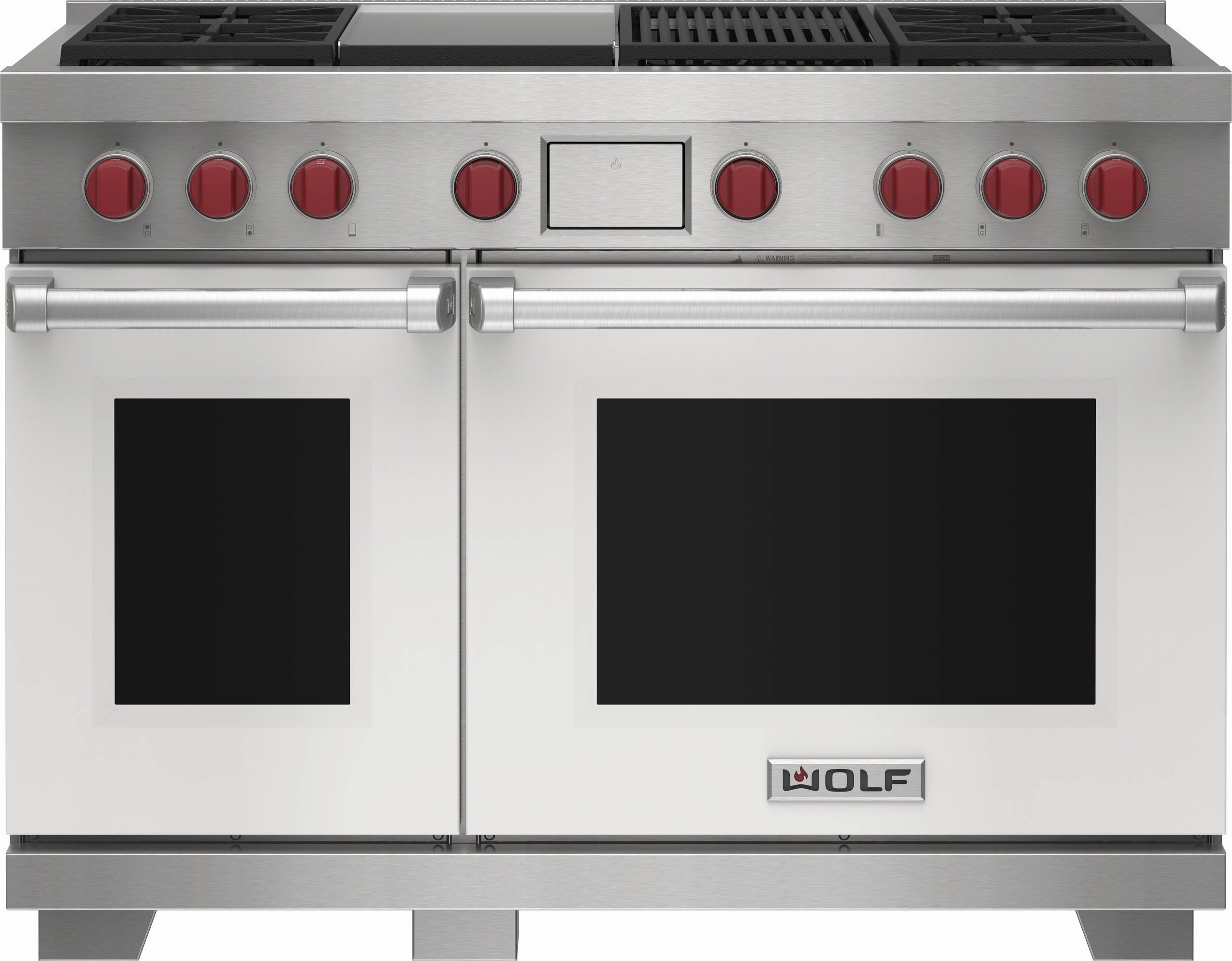 Wolf DF48450CGBKP 48" Dual Fuel Range - 4 Burners, Infrared Charbroiler And Infrared Griddle