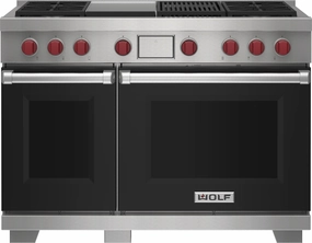 Wolf DF48450CGBKPLP 48" Dual Fuel Range - 4 Burners, Infrared Charbroiler And Infrared Griddle Freestanding Ranges freestanding dual fuel range 30 inch