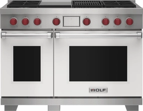 Wolf DF48450CGWHP 48" Dual Fuel Range - 4 Burners, Infrared Charbroiler And Infrared Griddle Freestanding Ranges freestanding dual fuel range 30 inch