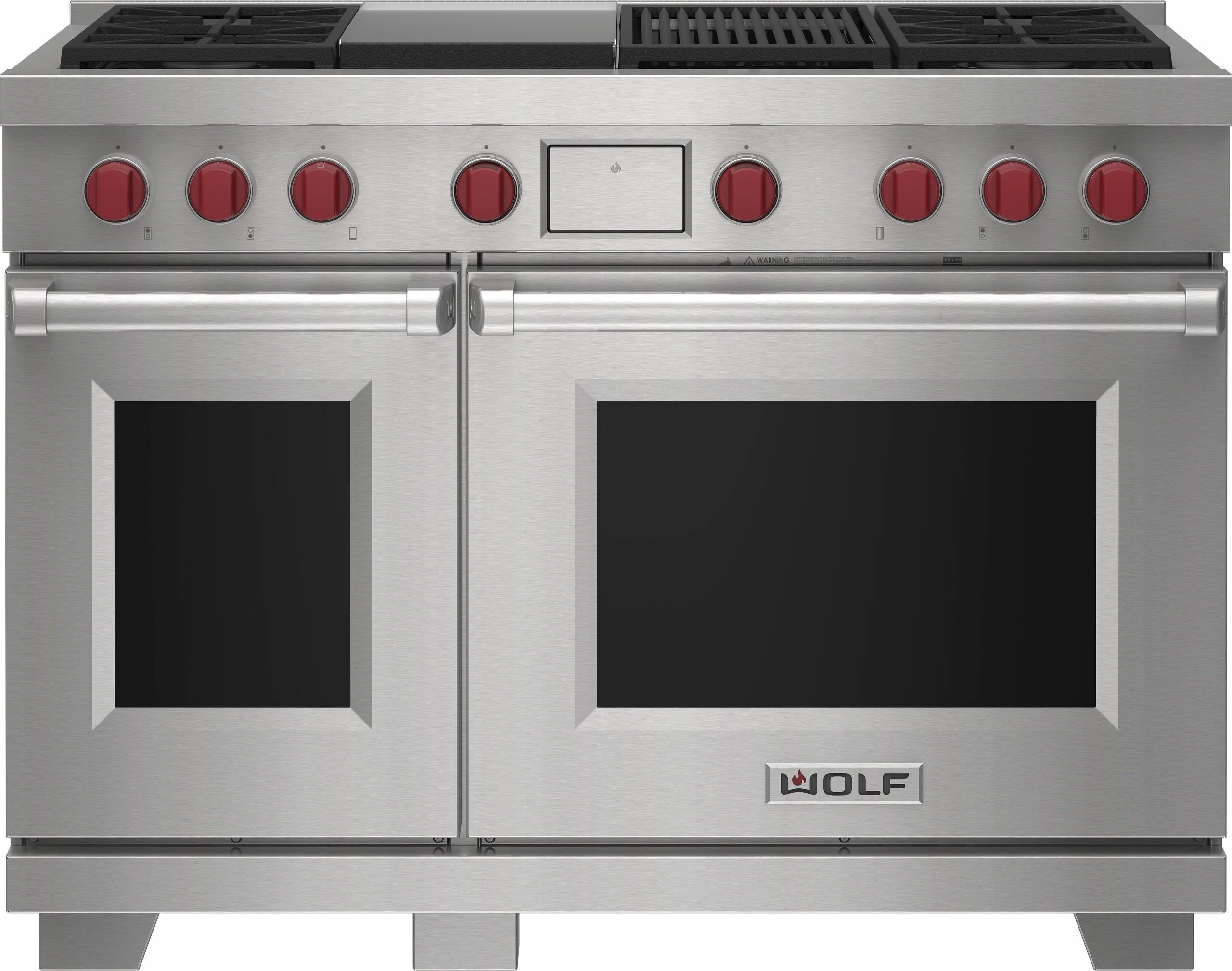 Wolf DF48450CGWHP 48" Dual Fuel Range - 4 Burners, Infrared Charbroiler And Infrared Griddle