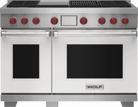 Wolf DF48450CGWHPLP 48" Dual Fuel Range - 4 Burners, Infrared Charbroiler And Infrared Griddle Freestanding Ranges freestanding dual fuel range 30 inch