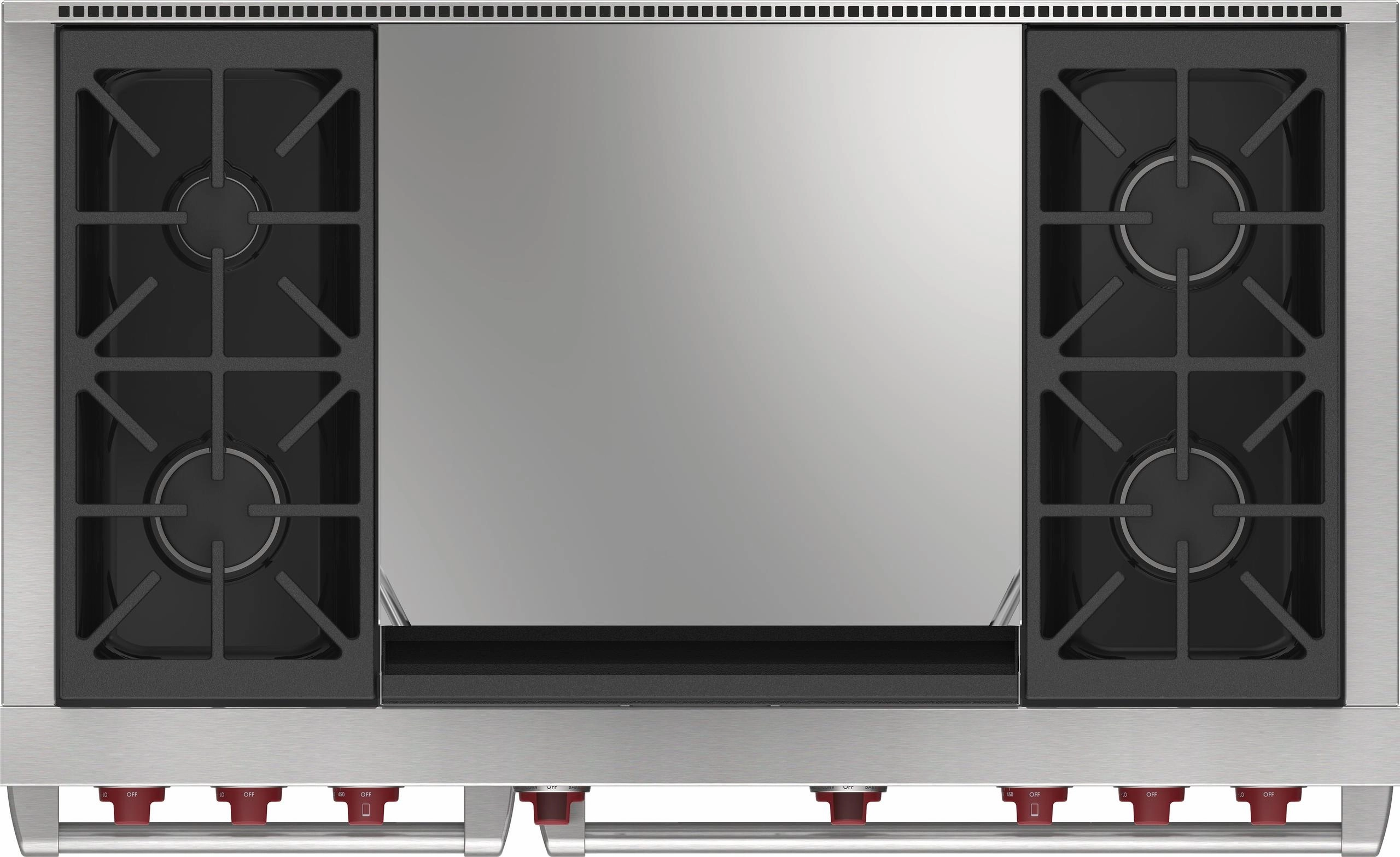Wolf DF48450DGBKP 48" Dual Fuel Range - 4 Burners And Infrared Dual Griddle